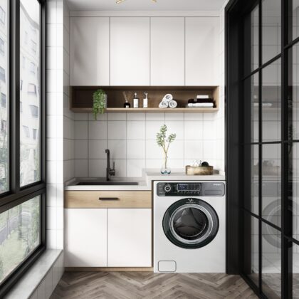 Hidden Laundry Storage Cabinet for Minimal Interiors | GalaxyHome