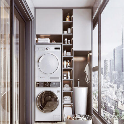 Modern Laundry Room Storage Cabinet Solution | GalaxyHome