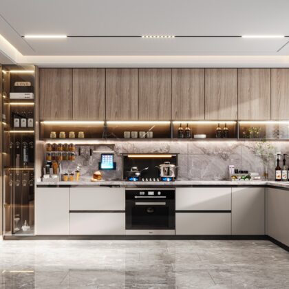 Clean-Line Kitchen Cabinet for Minimalist Homes | GalaxyHome
