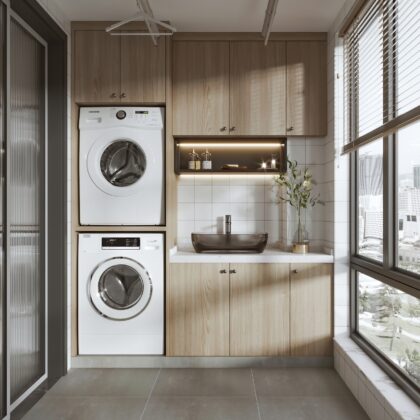 Compact Utility Laundry Cabinet for Small Apartments | GalaxyHome