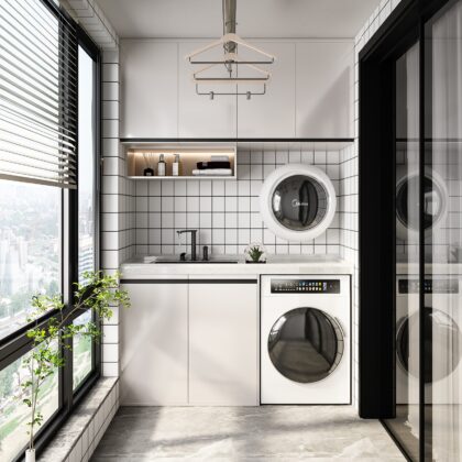 Space-Utilizing Laundry Cabinet for Small Interiors | GalaxyHome