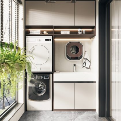 Smart Organization Laundry Cabinet for Busy Families | GalaxyHome